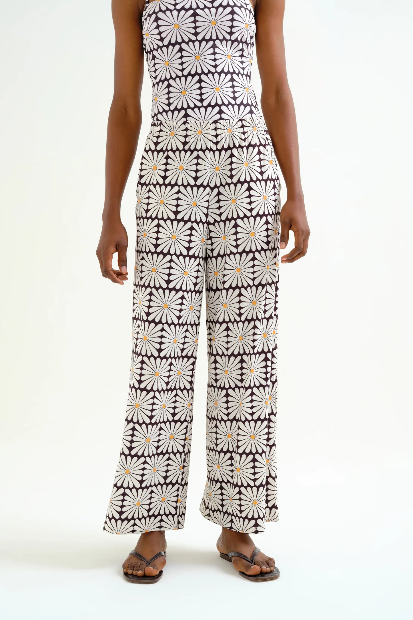 Pantalón con estampado Olive Flower Black