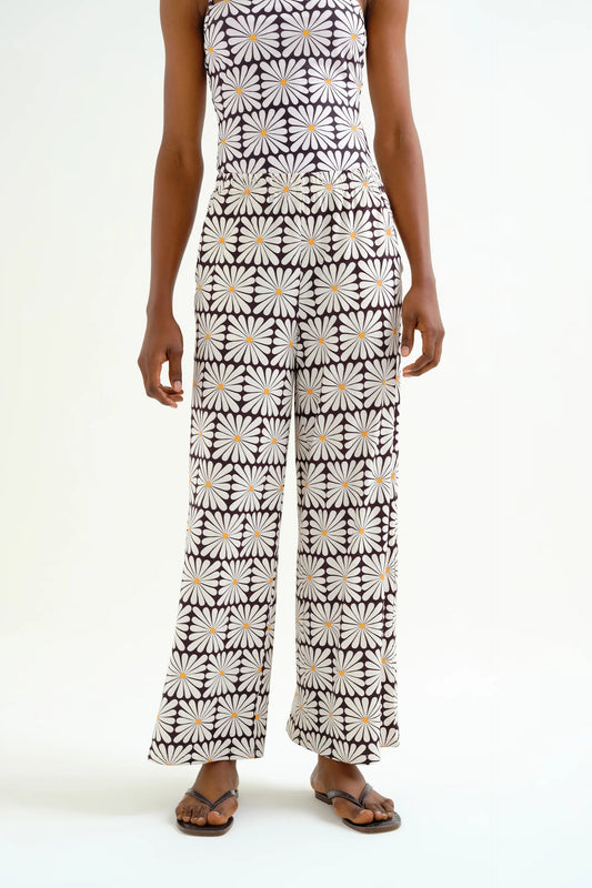 Pantalón con estampado Olive Flower Black