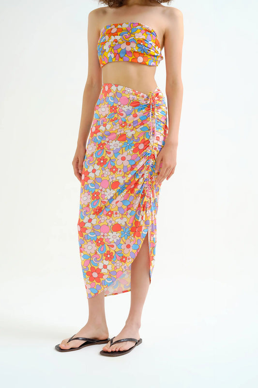 Falda midi con estampado Bloom