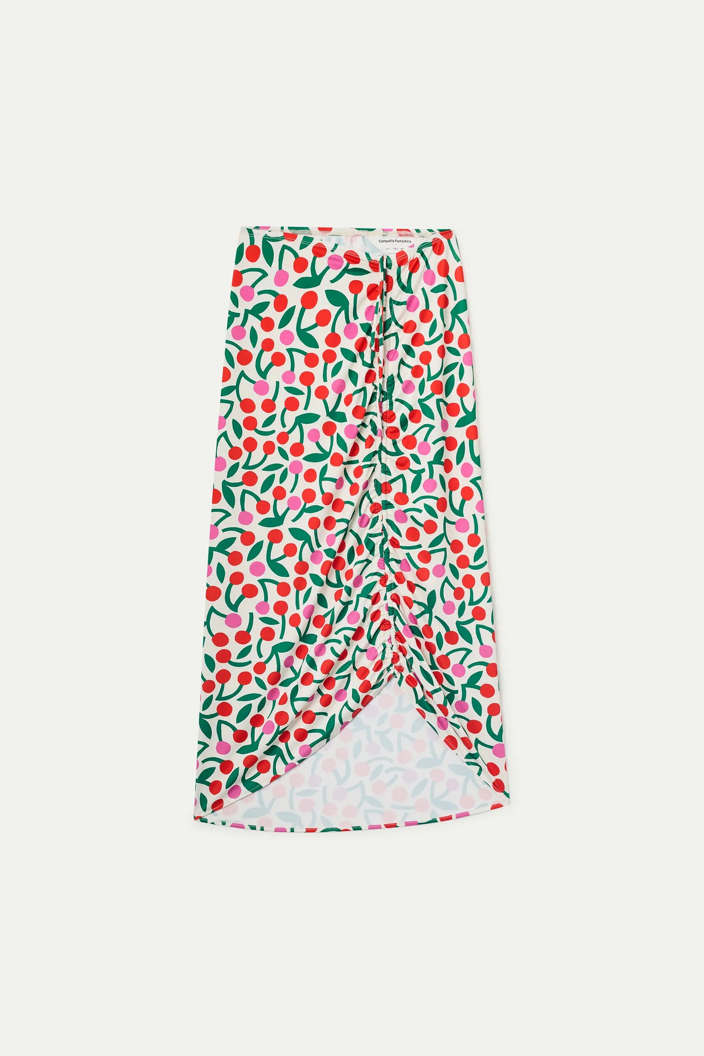Midi skirt with burgundy print, pareo style