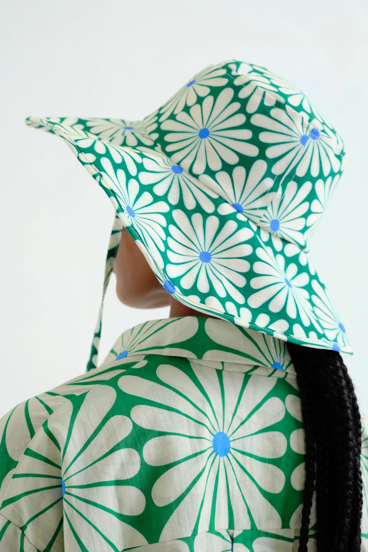 Cappello con stampa Olive Flower Green
