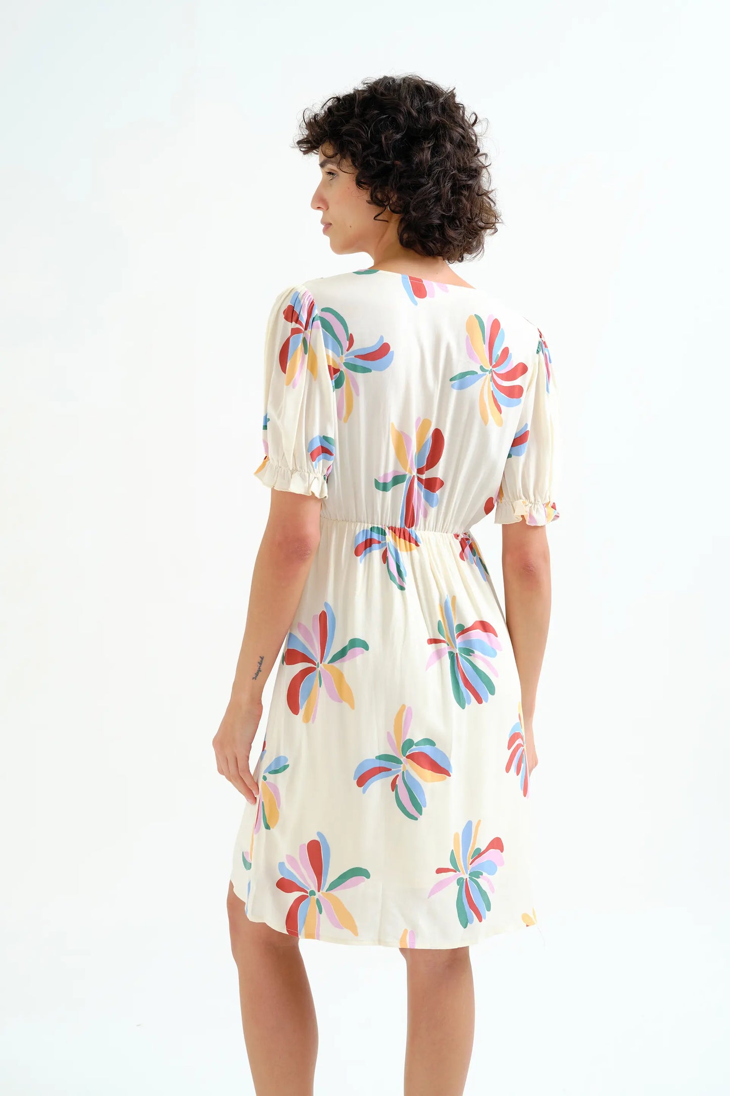 Monarda print short dress