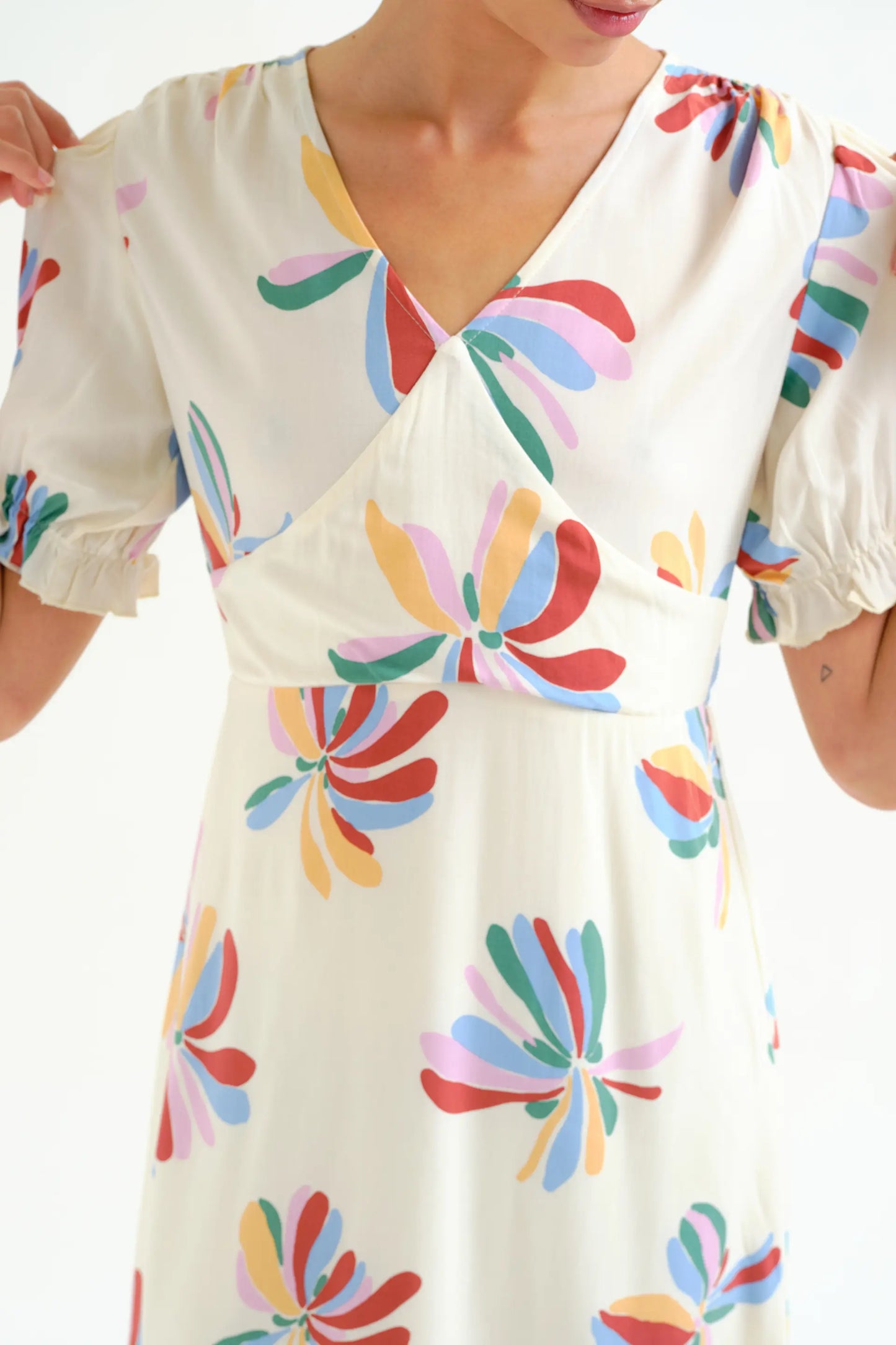 Monarda print short dress