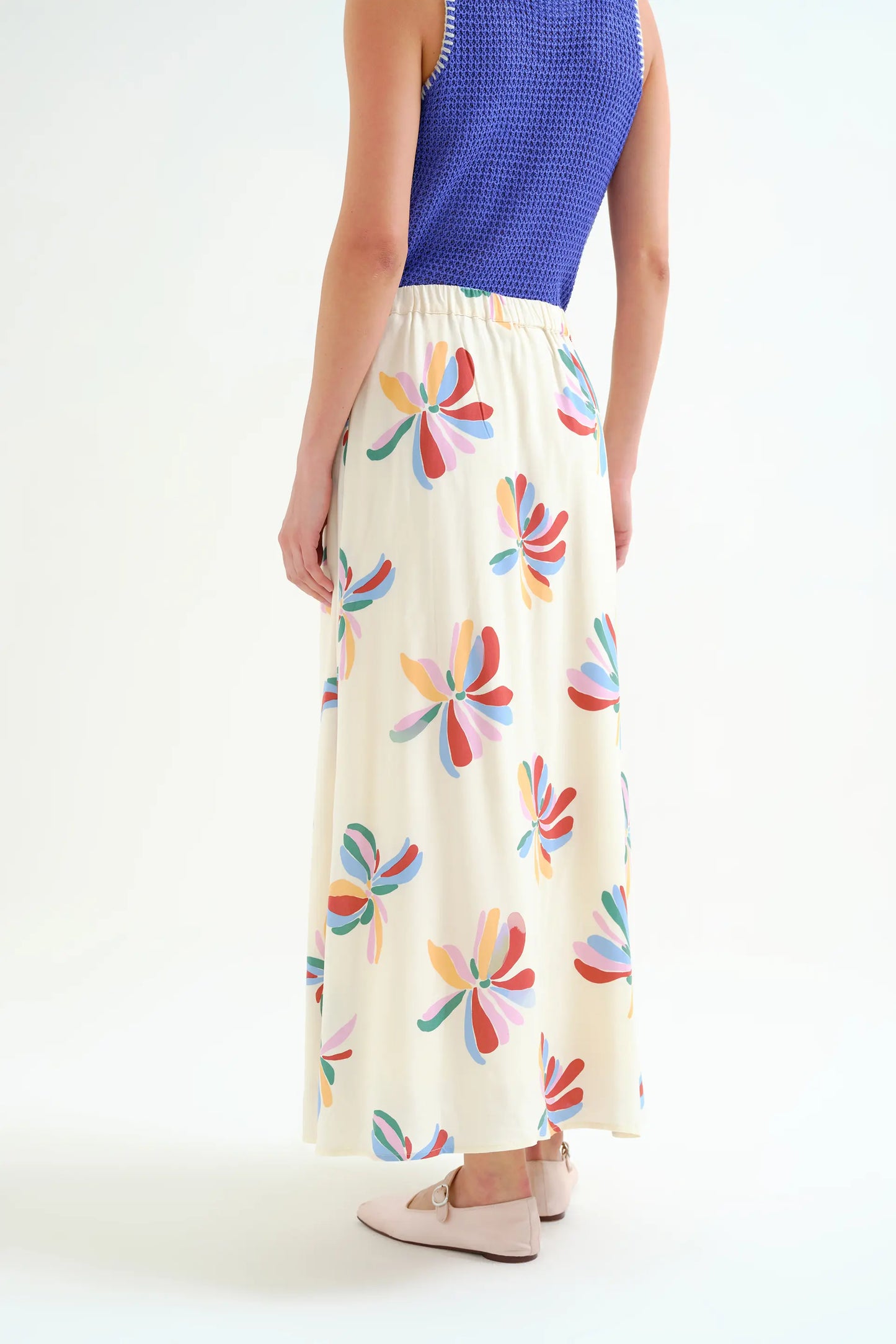 Gonna lunga con stampa Monarda