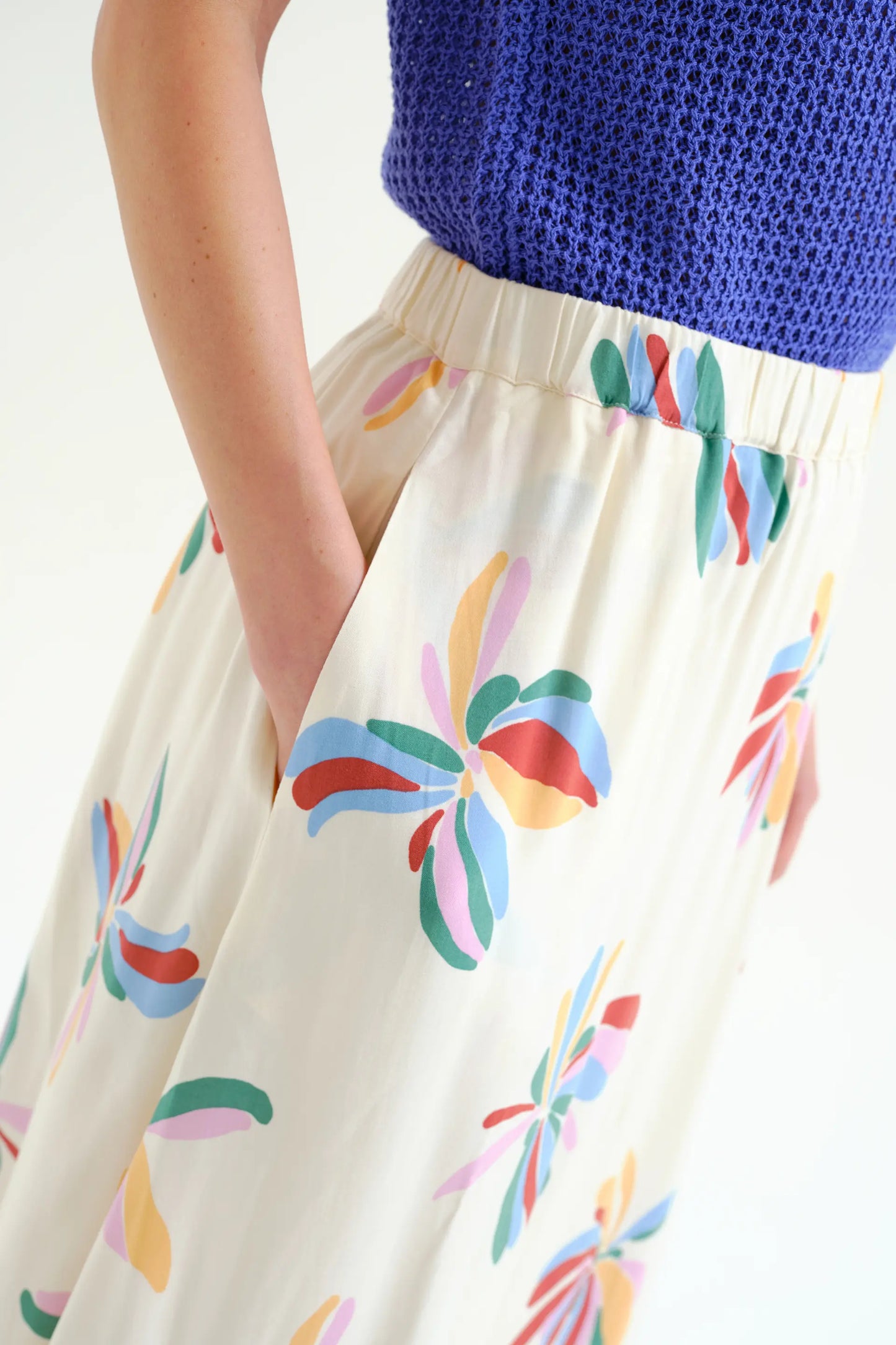 Gonna lunga con stampa Monarda