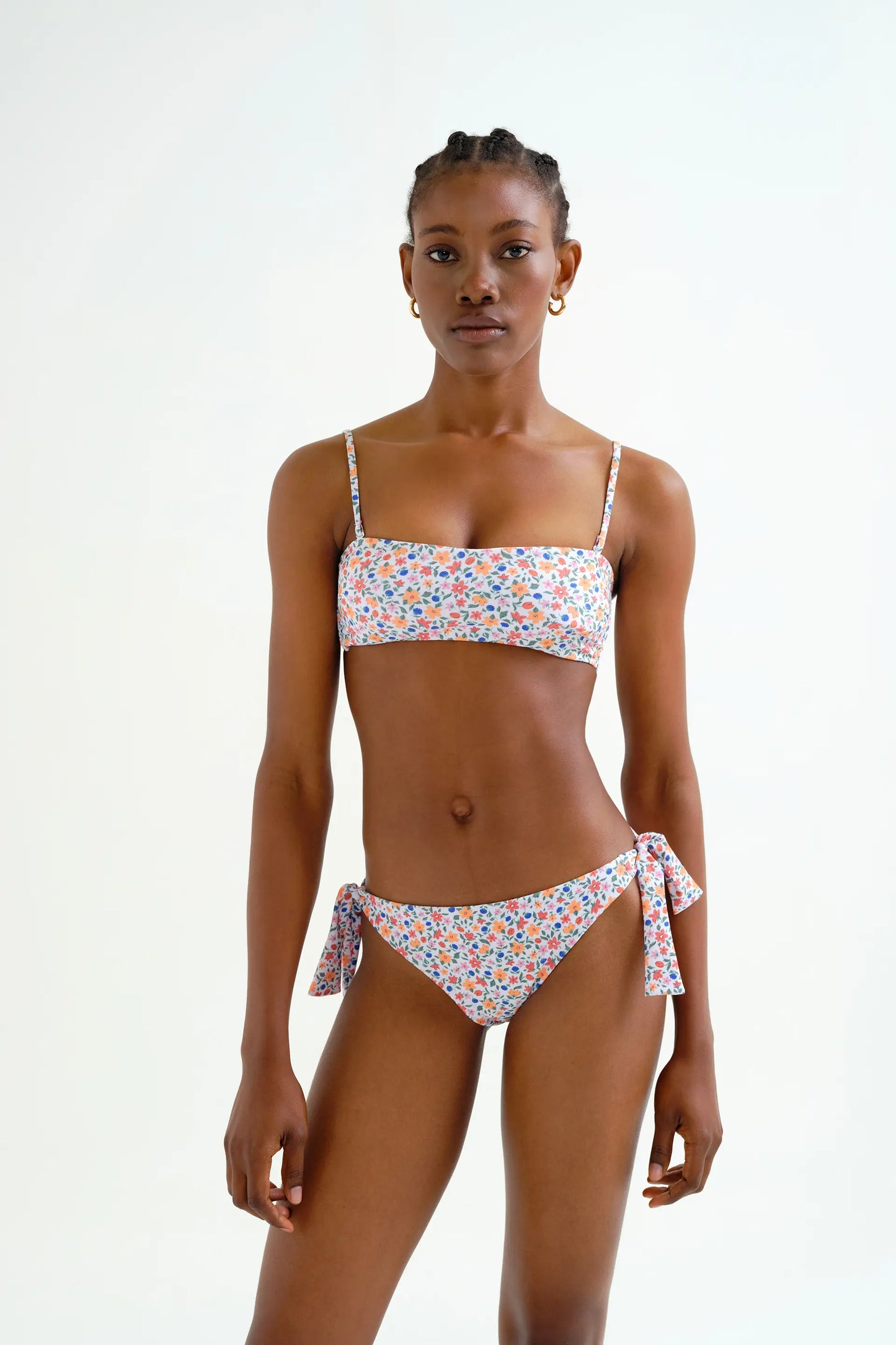 Lily Small printed straight bikini top