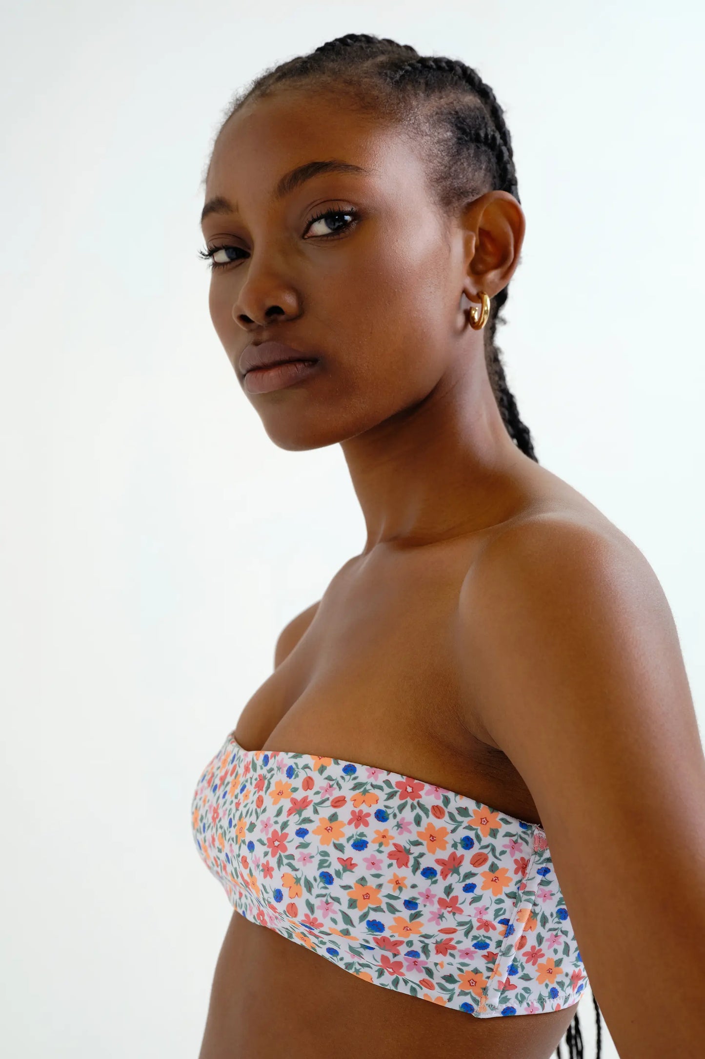 Lily Small printed straight bikini top