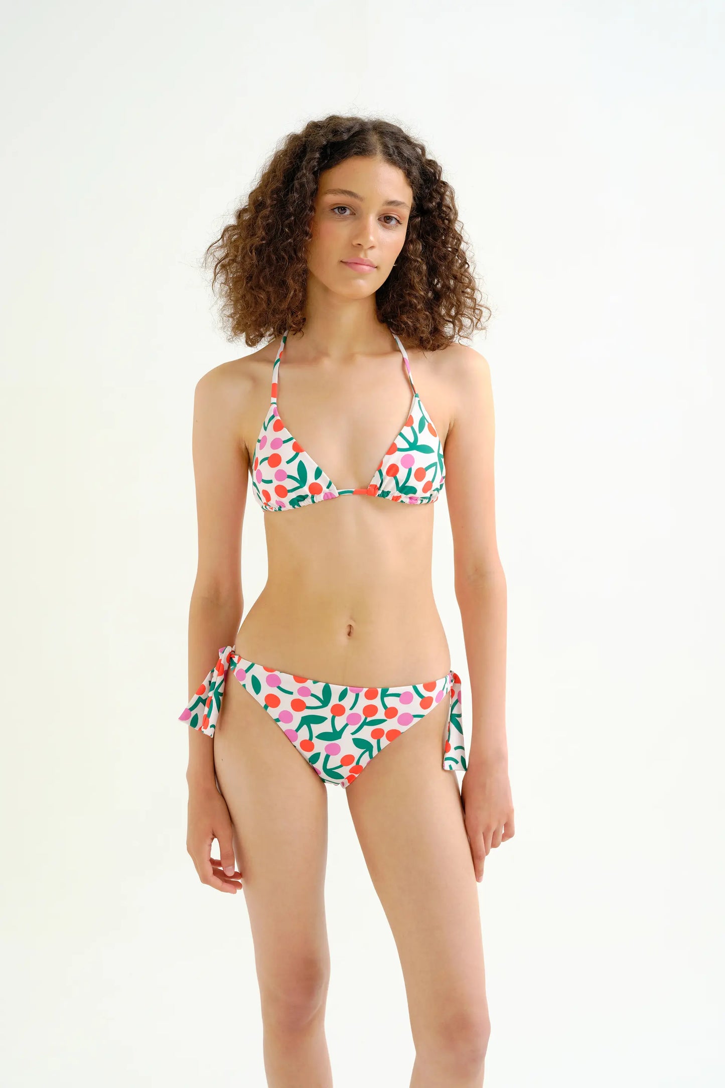 Cherry Print Triangle Bikini Top