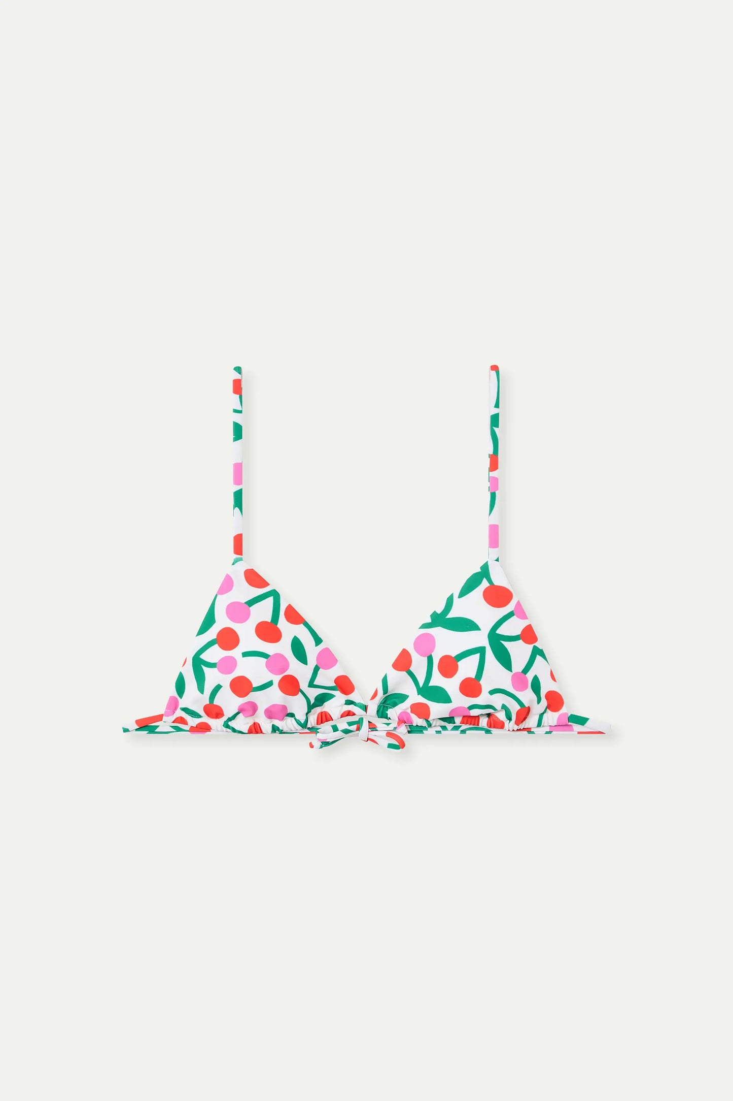 Cherry Print Triangle Bikini Top