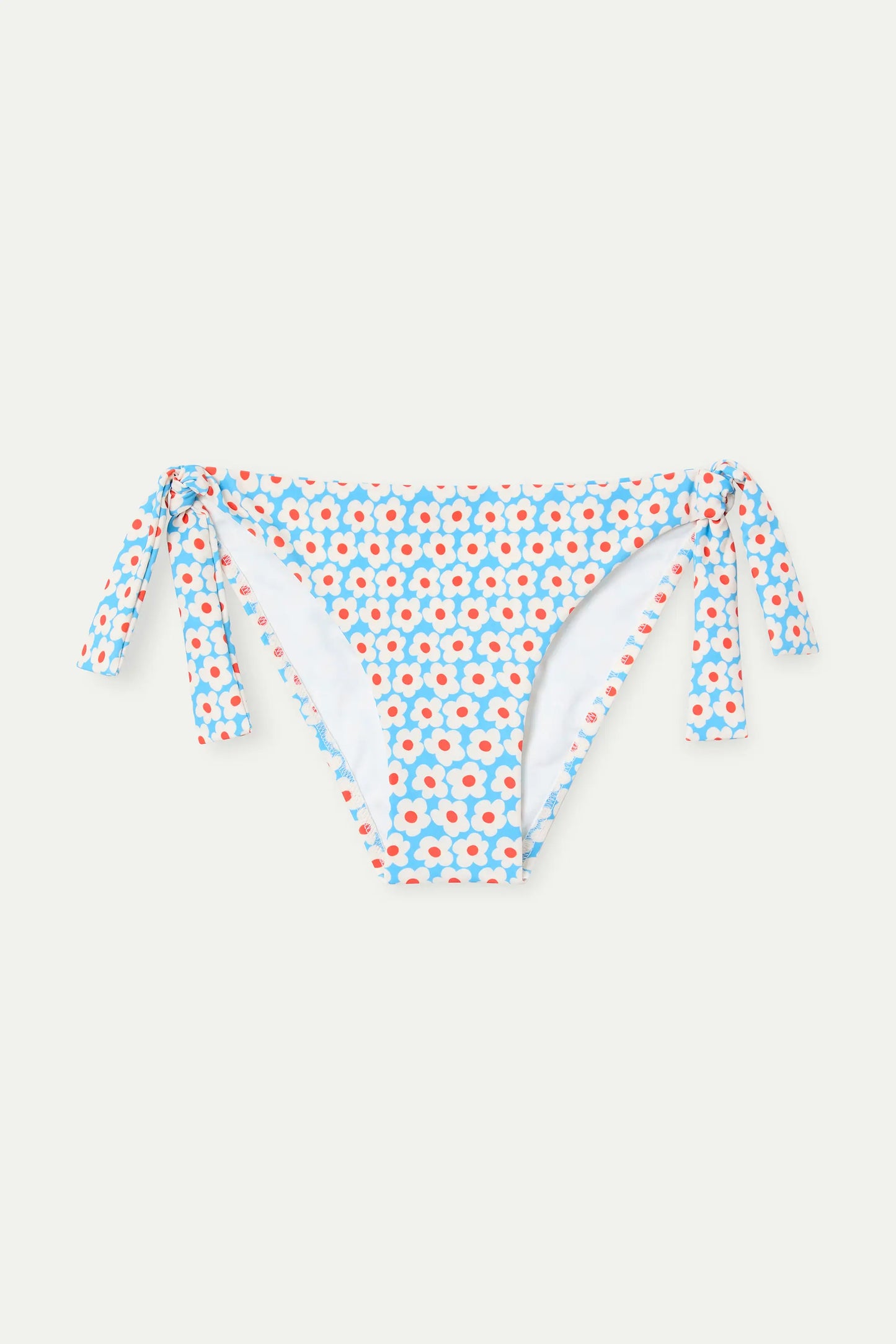 Slip bikini con stampa popcorn e lacci