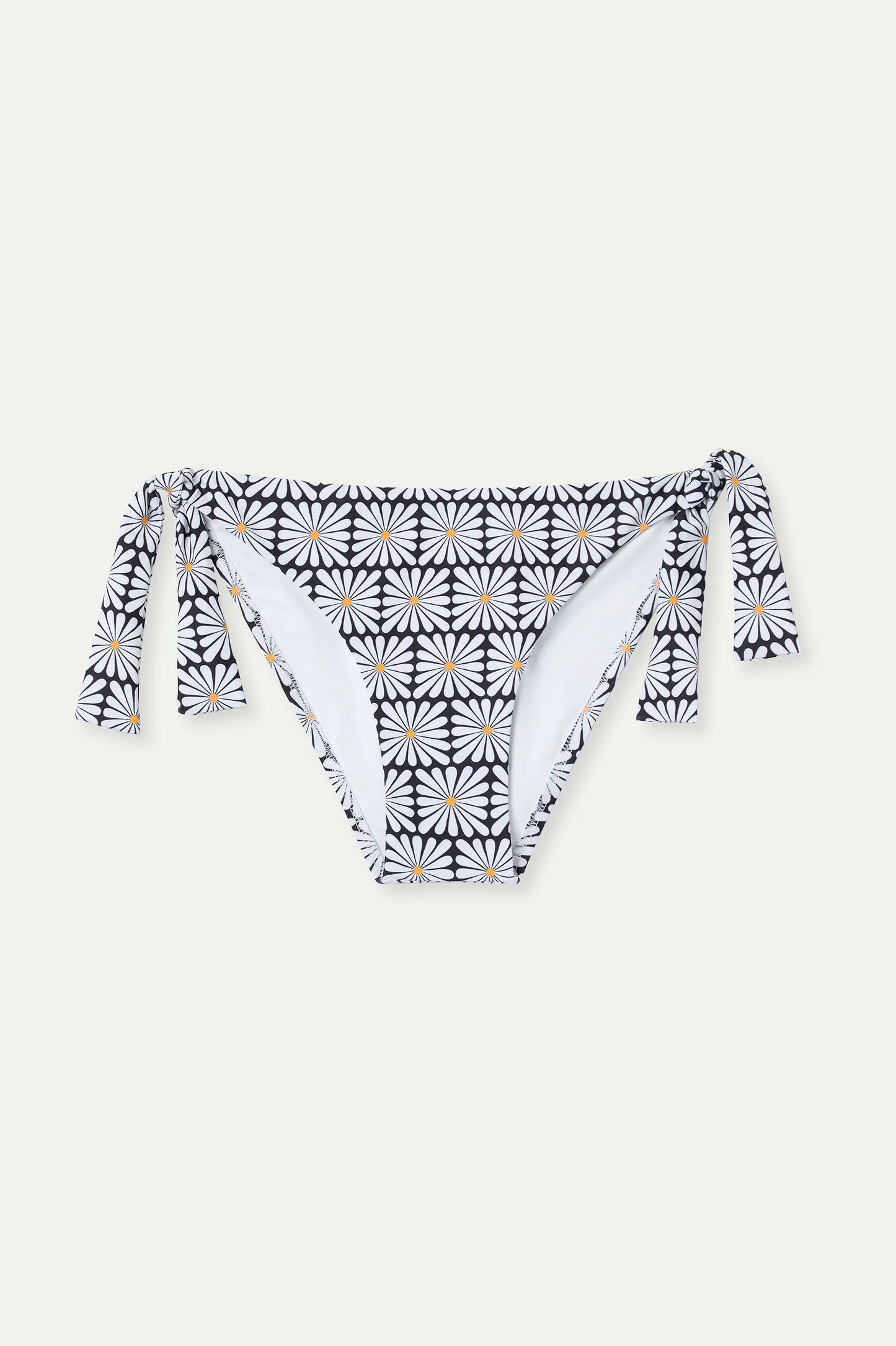 Black Olive Flower Print Tie Bikini Bottom