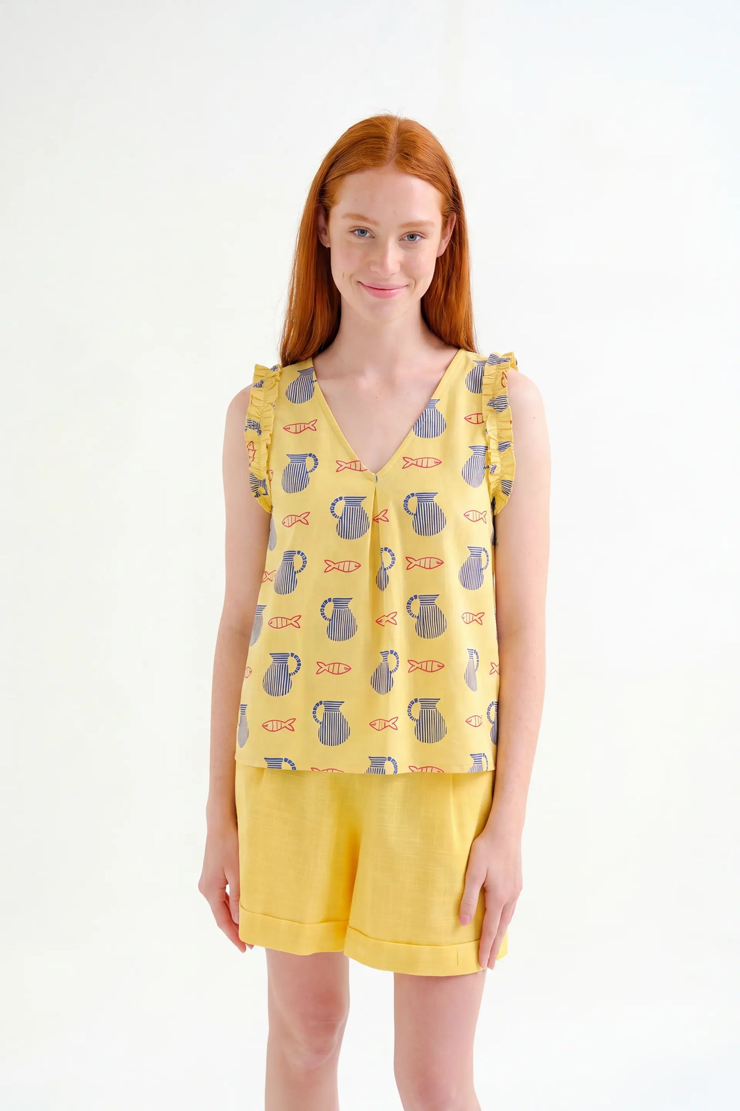 Top 100% cotone con stampa Brava