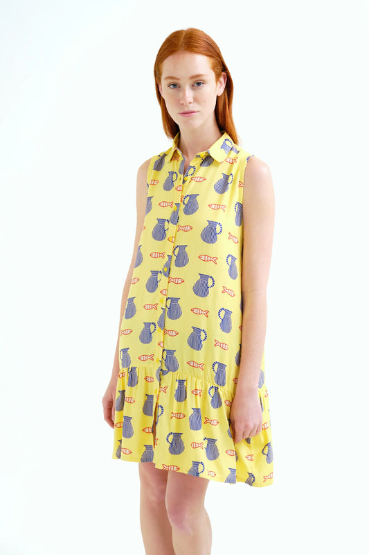 Vestido corto con estampado Brava