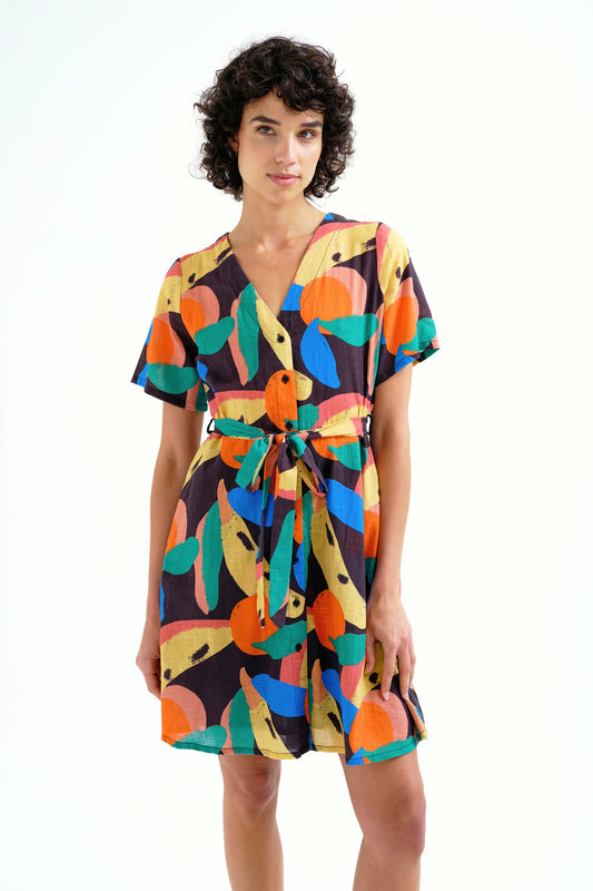 Vestido corto con estampado Tutti Frutti Big