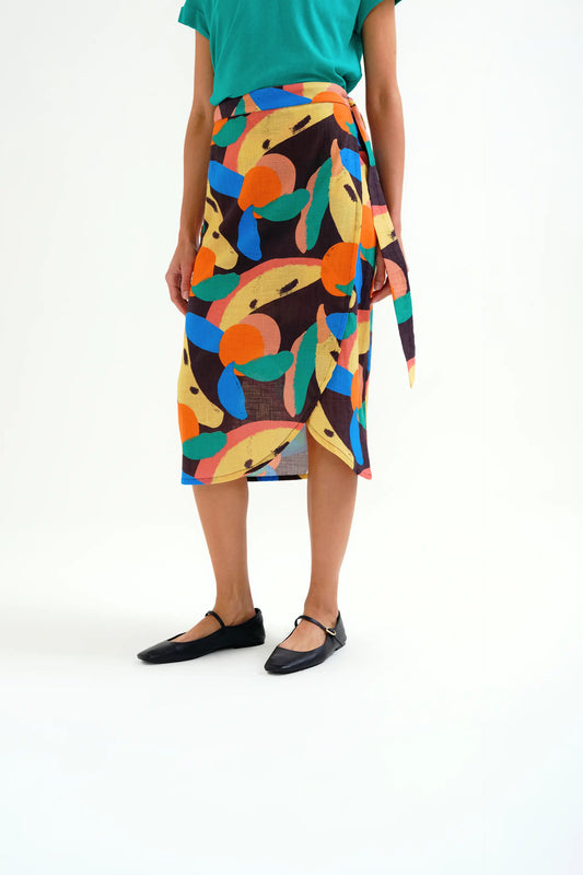 Falda midi con estampado Tutti Frutti Big