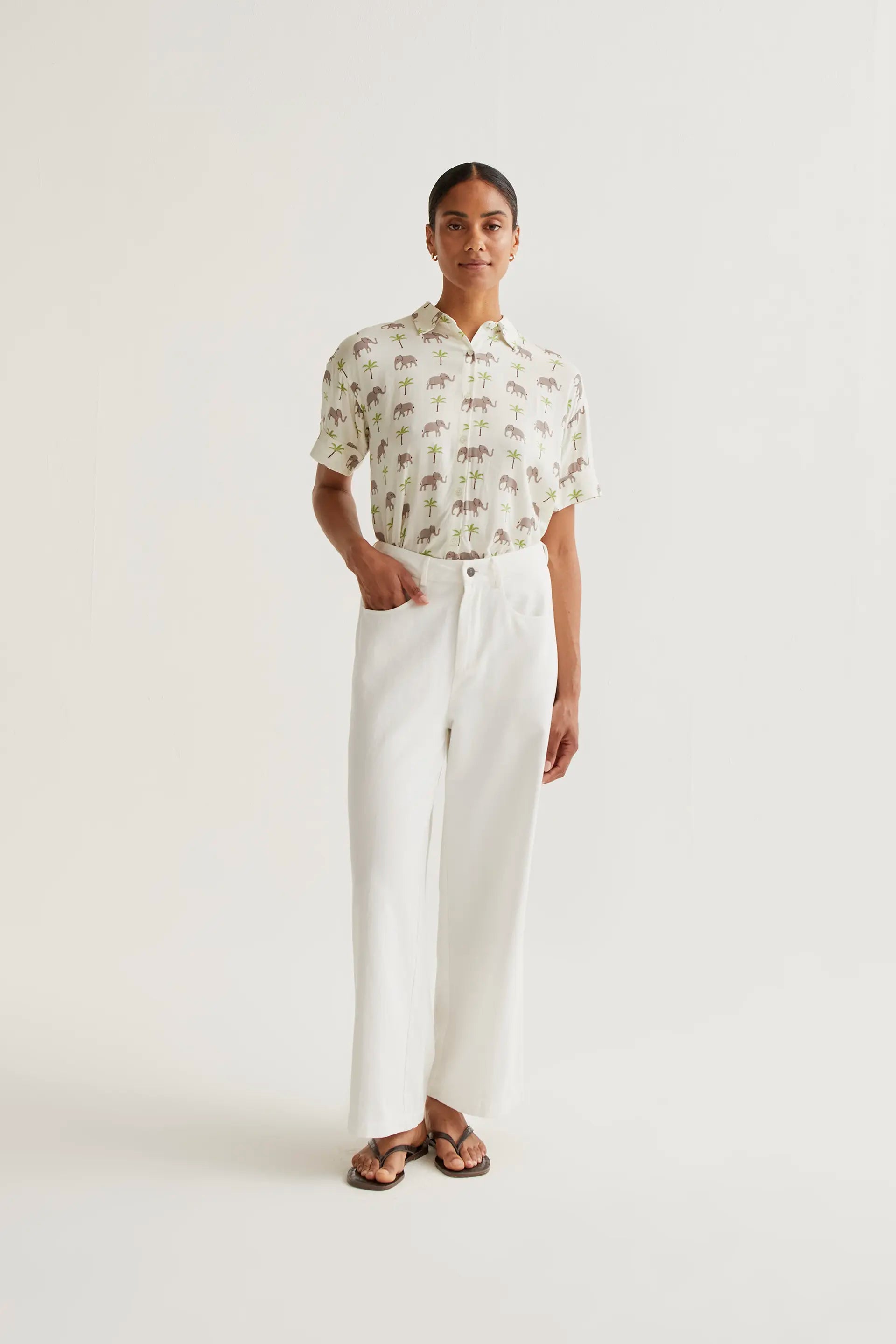 elephant dress shirt Elephant Print Shirt