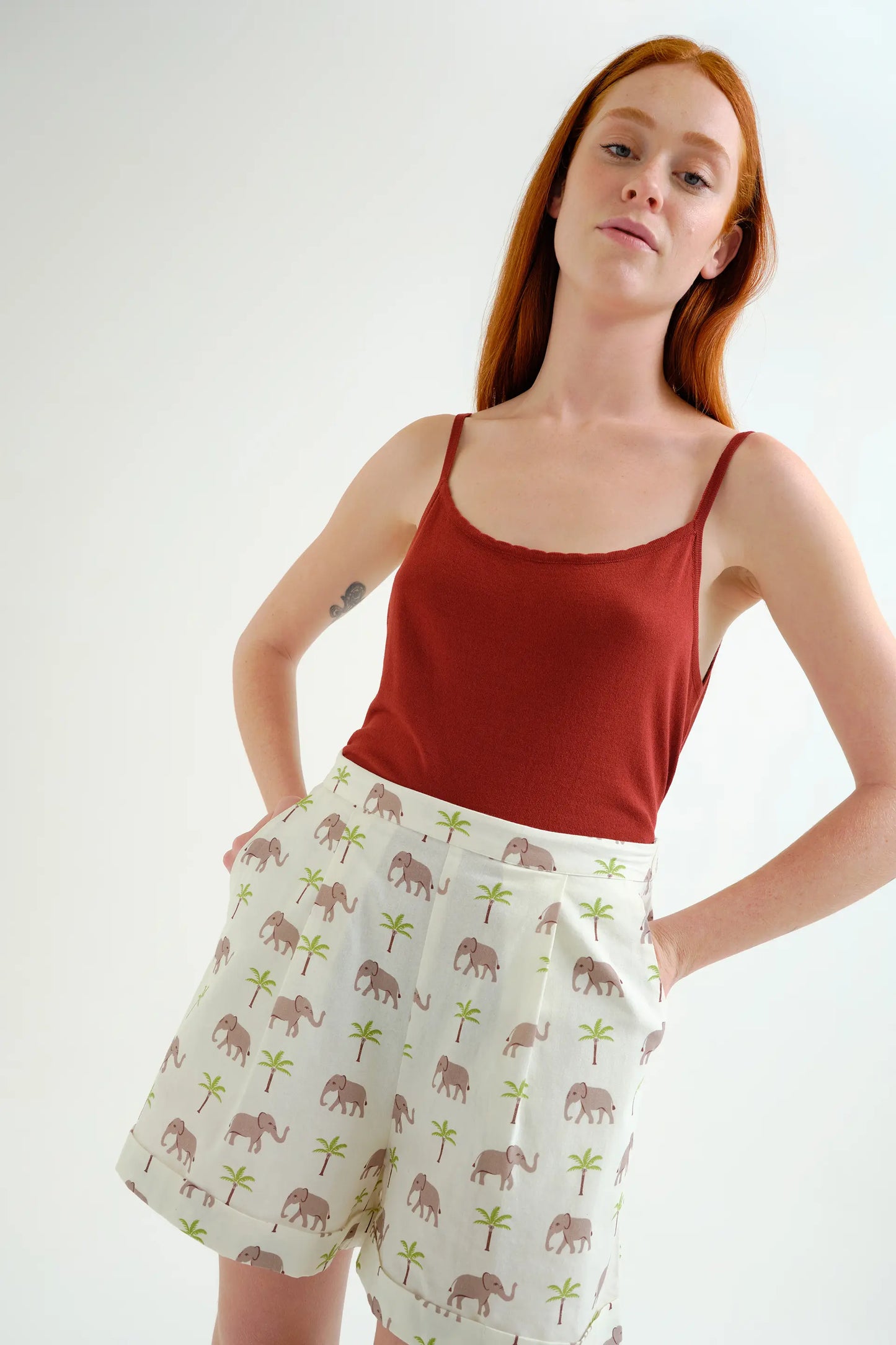 Shorts con estampado Elefante