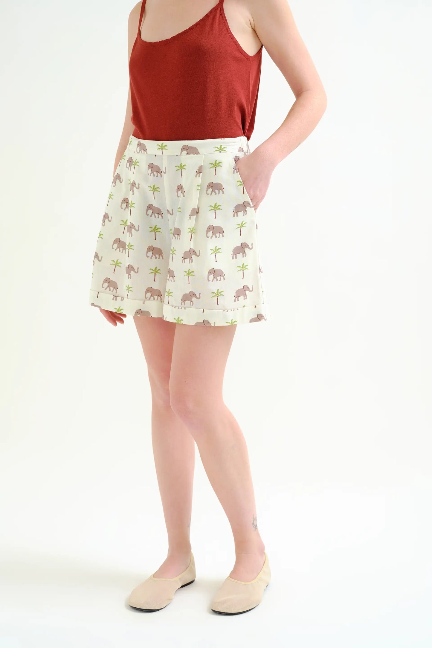 Shorts con estampado Elefante