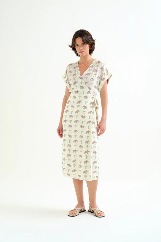 Vestido midi con estampado Elefante