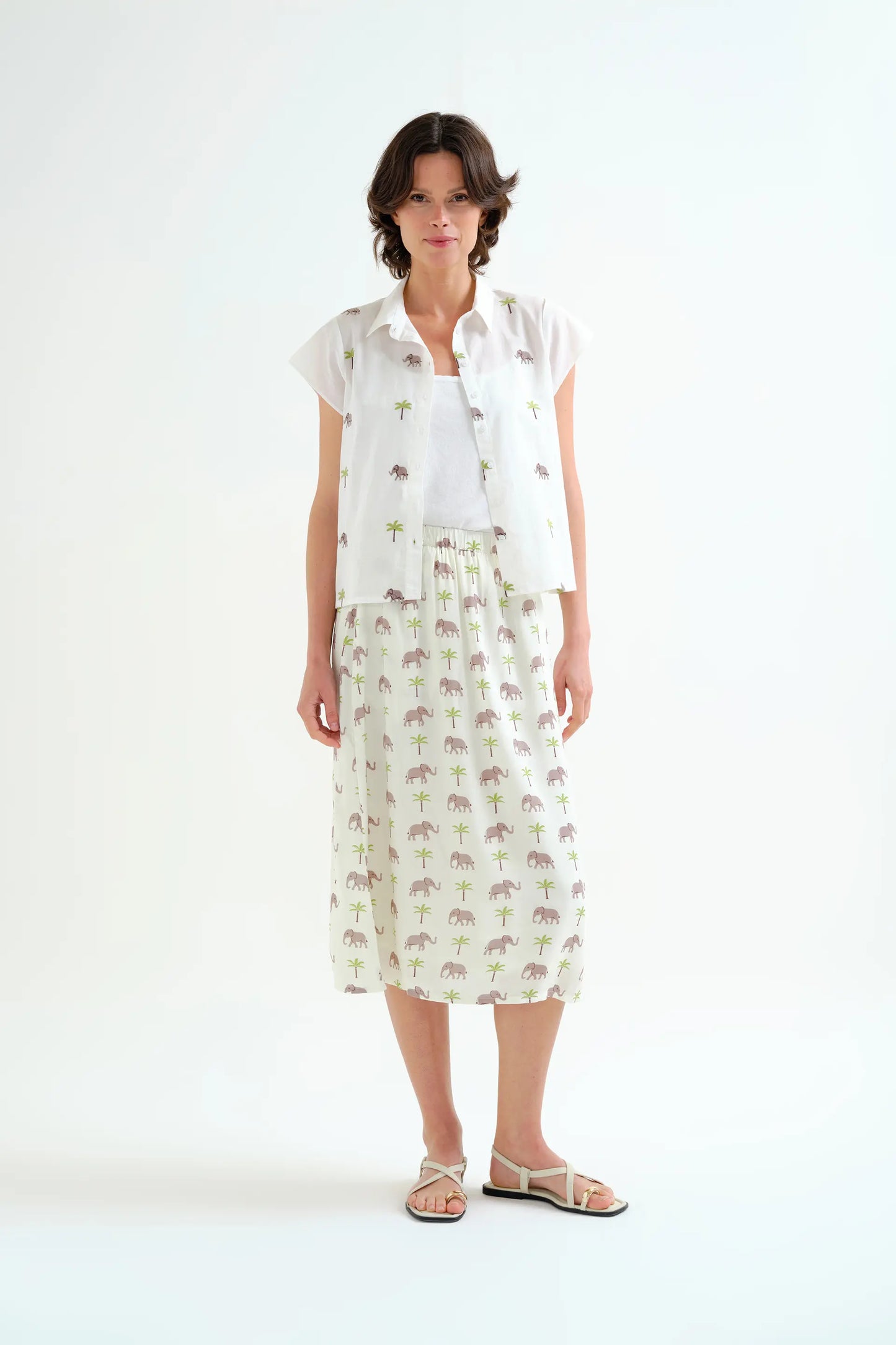 Camisa con estampado Elefante y Palmera