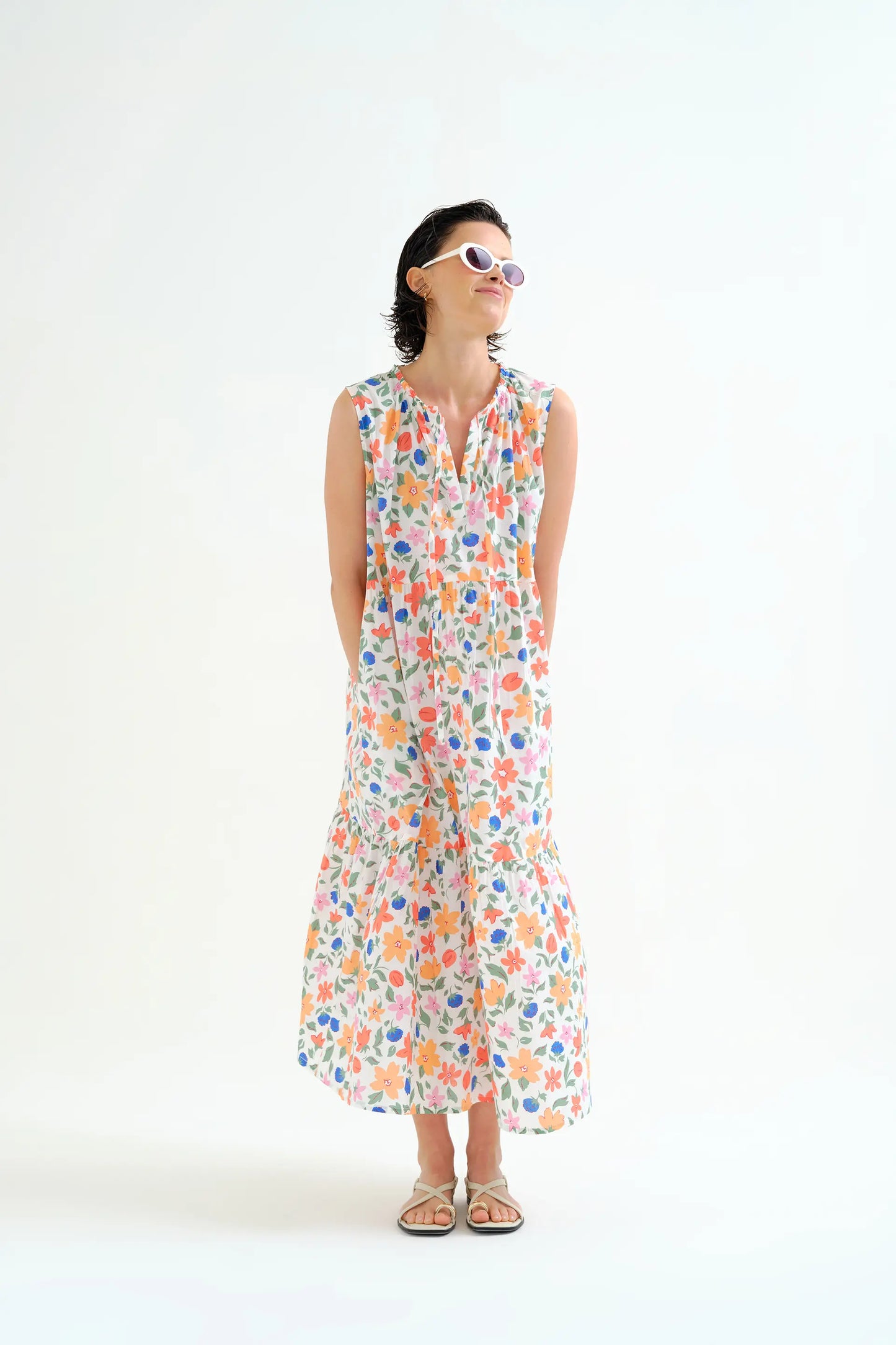 Abito lungo da spiaggia con stampa Lily Big