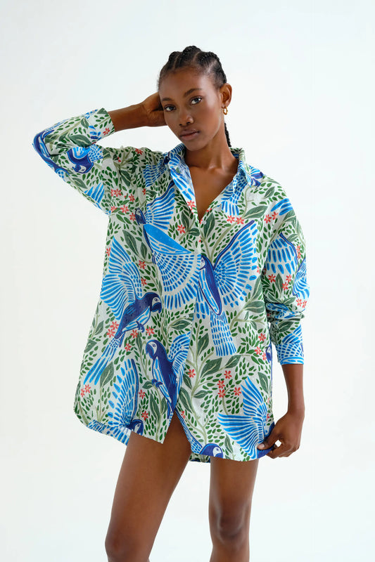 Maglietta con stampa pappagallo