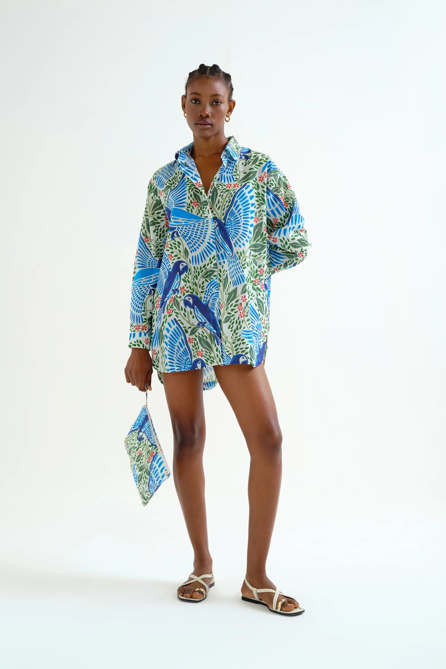 Camisa playera con estampado Parrot