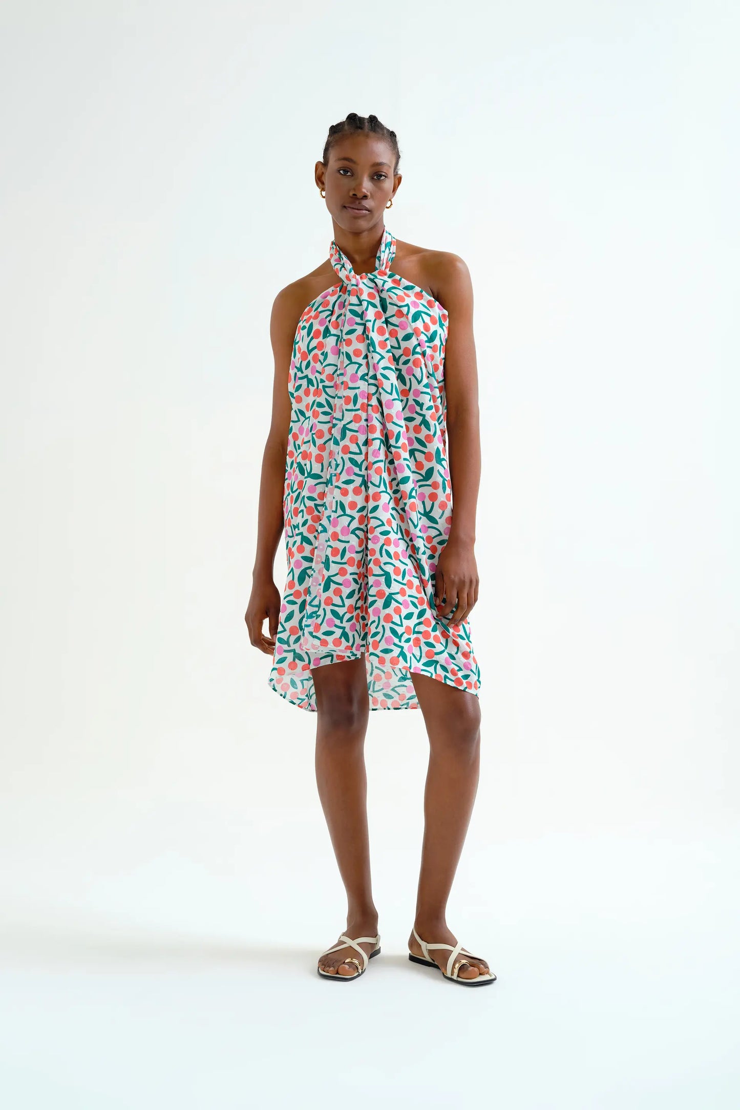 Pareo with burgundy print
