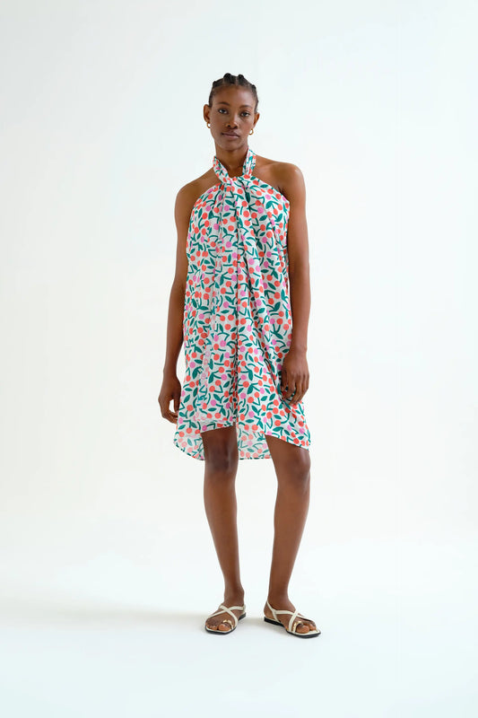 Pareo con stampa bordeaux