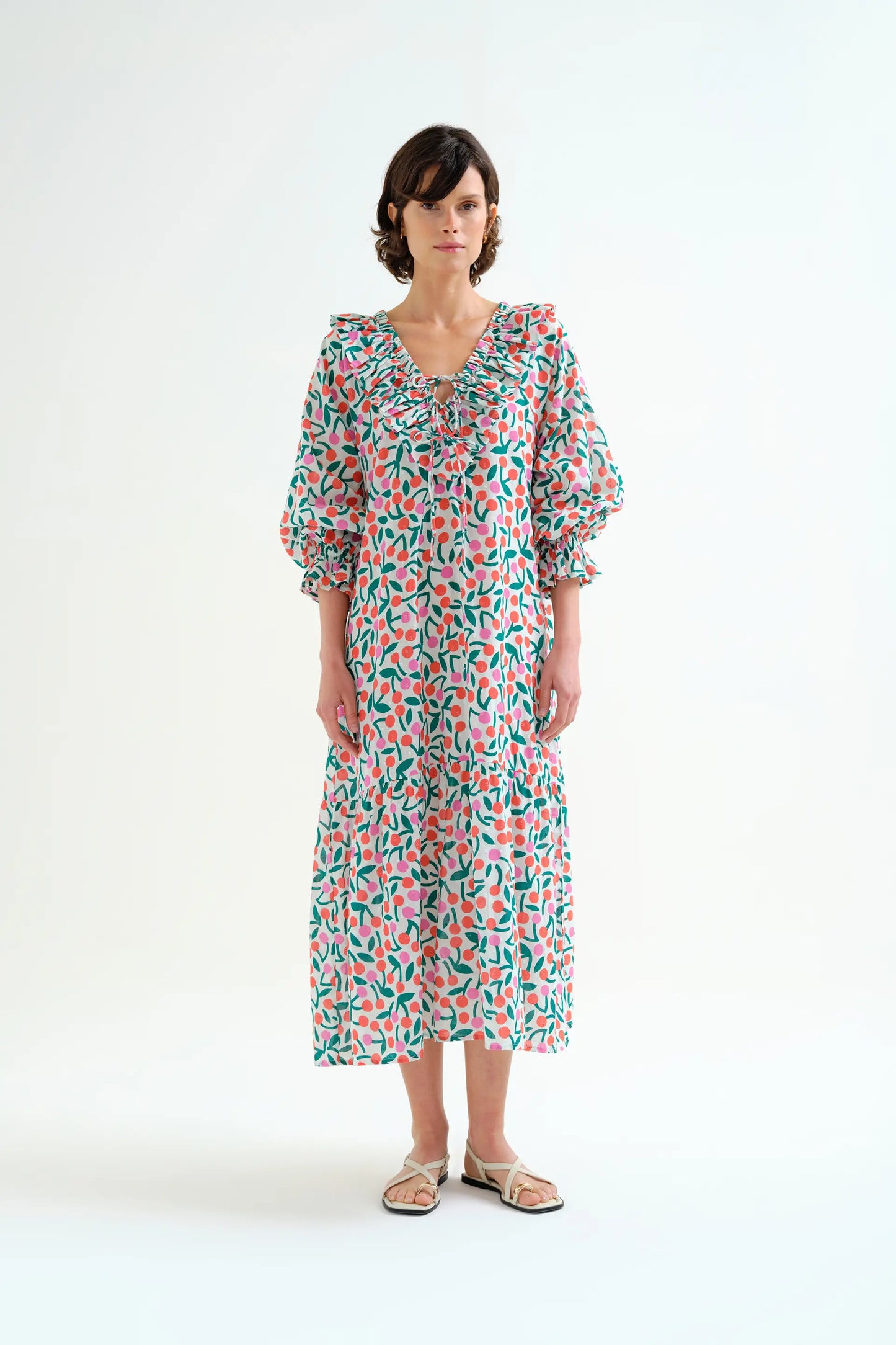 Long beach dress with burgundy print - Fantastic Company Compaa Fantstica Long beach dress with burgundy print - Fantastic Company Compaa Fantstica
