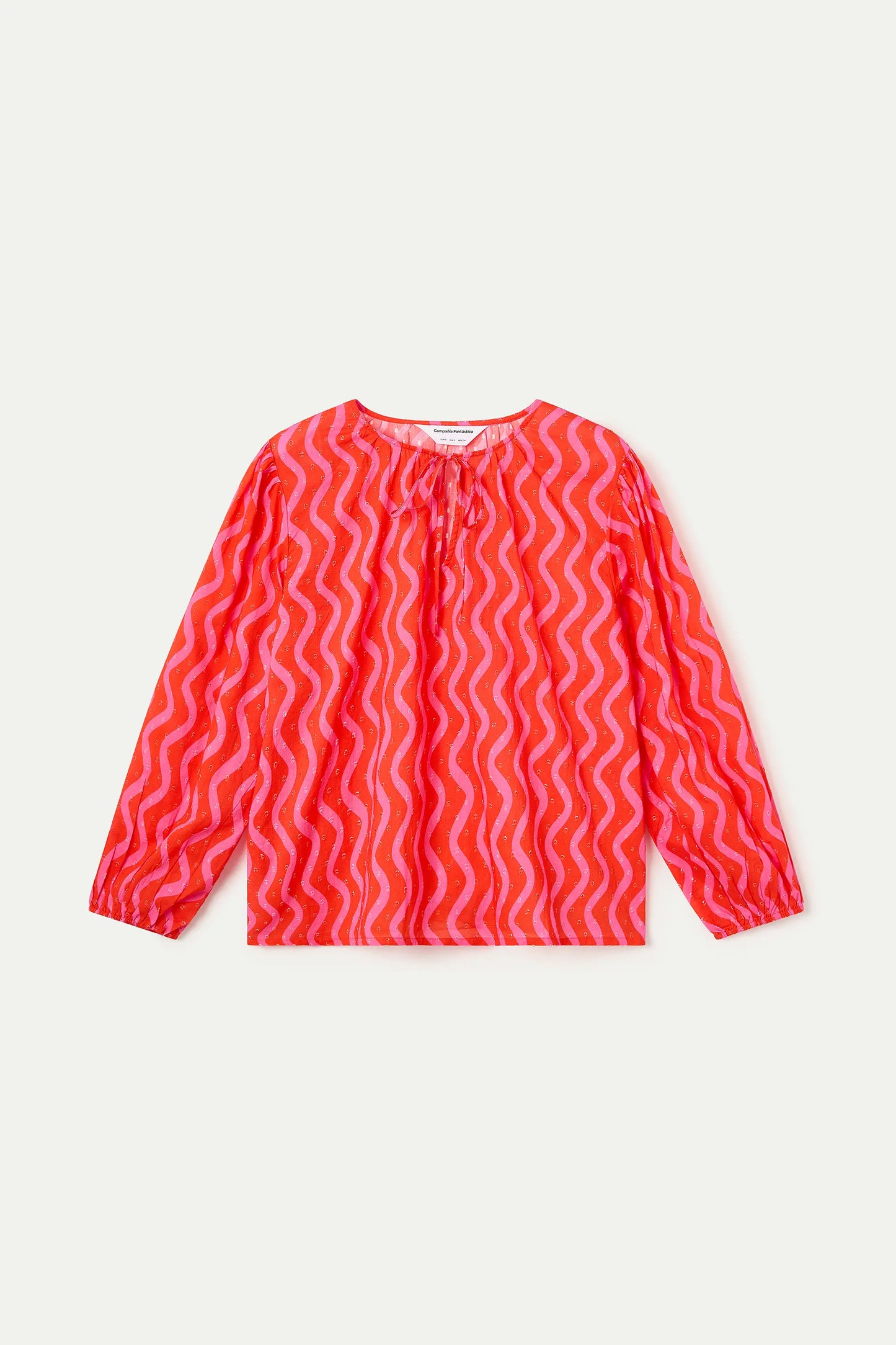 Top da spiaggia con stampa Wave Red &amp; Pink
