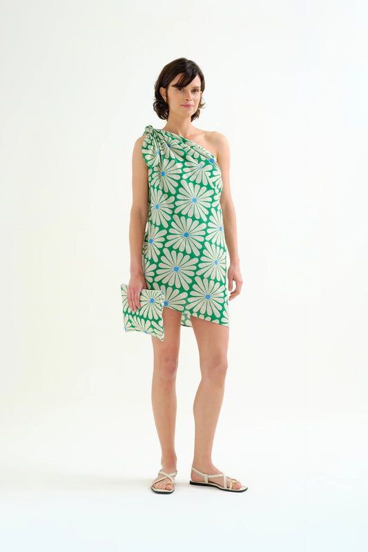 Pareo con stampa Olive Flower Green