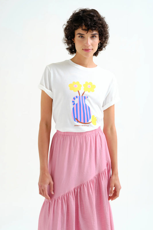 Camiseta con estampado jarrón "Compañía Fantástica"