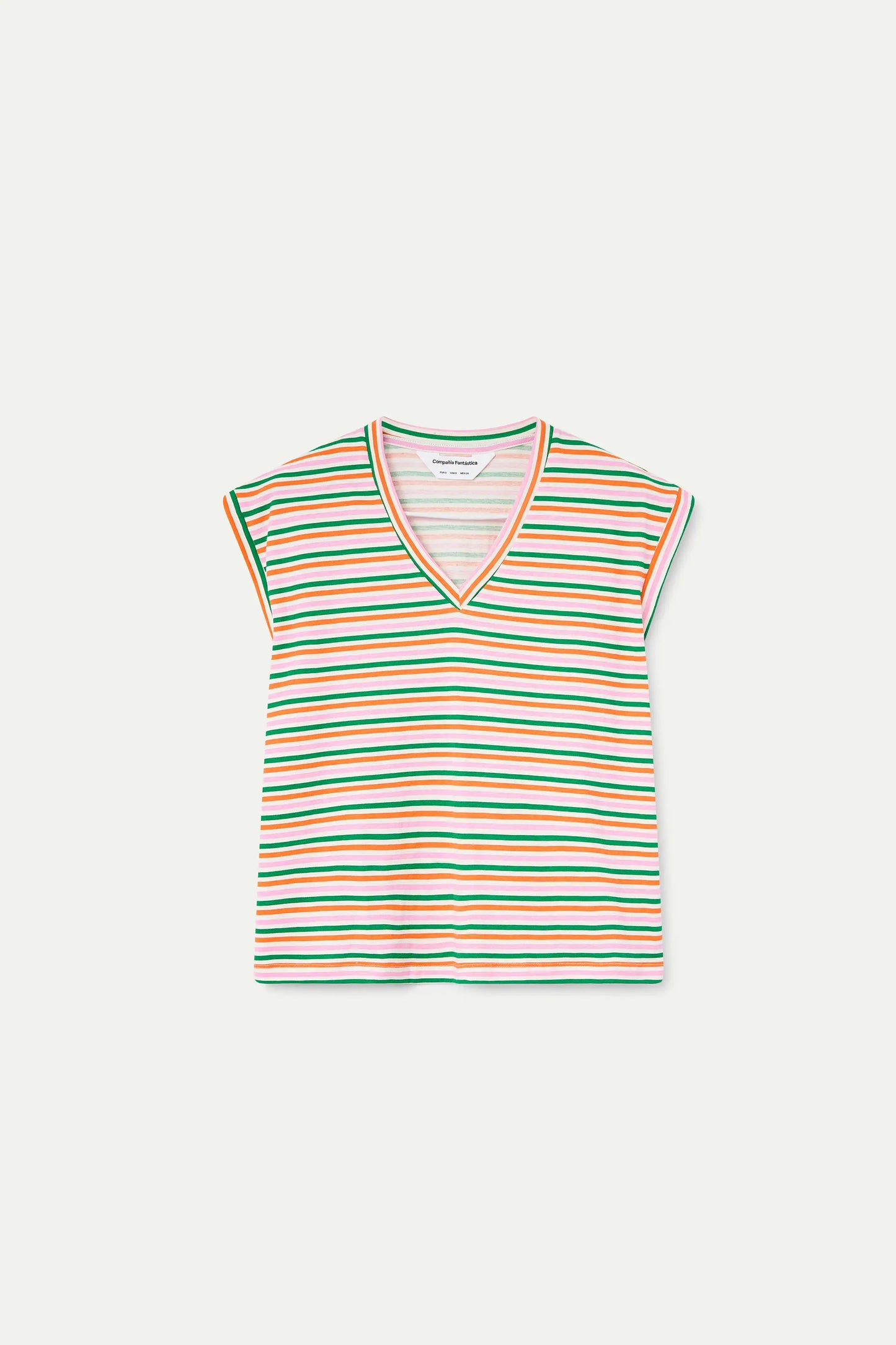 Camiseta con estampado de raya especial multicolor