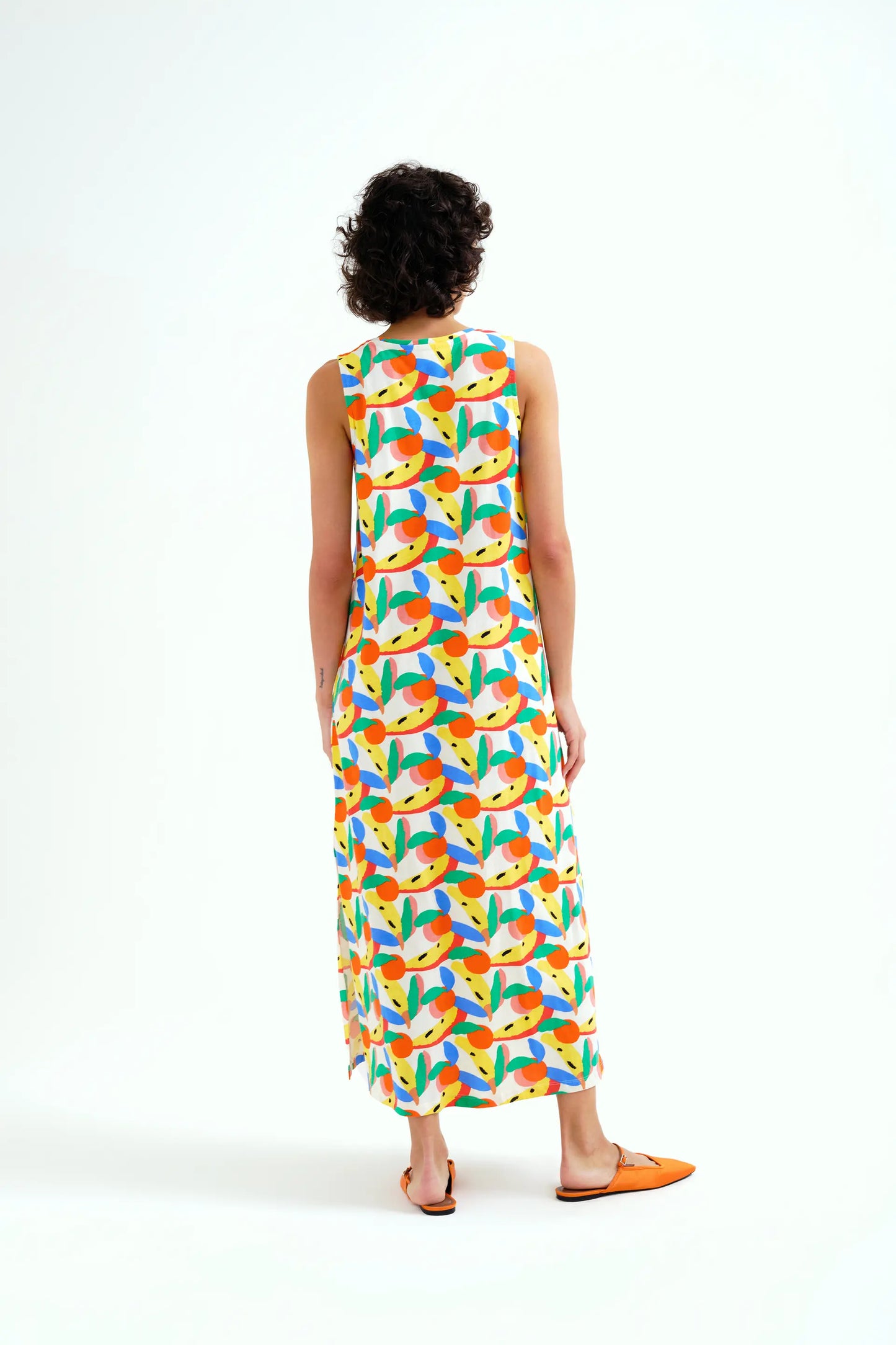 Long dress with Tutti Frutti print Small