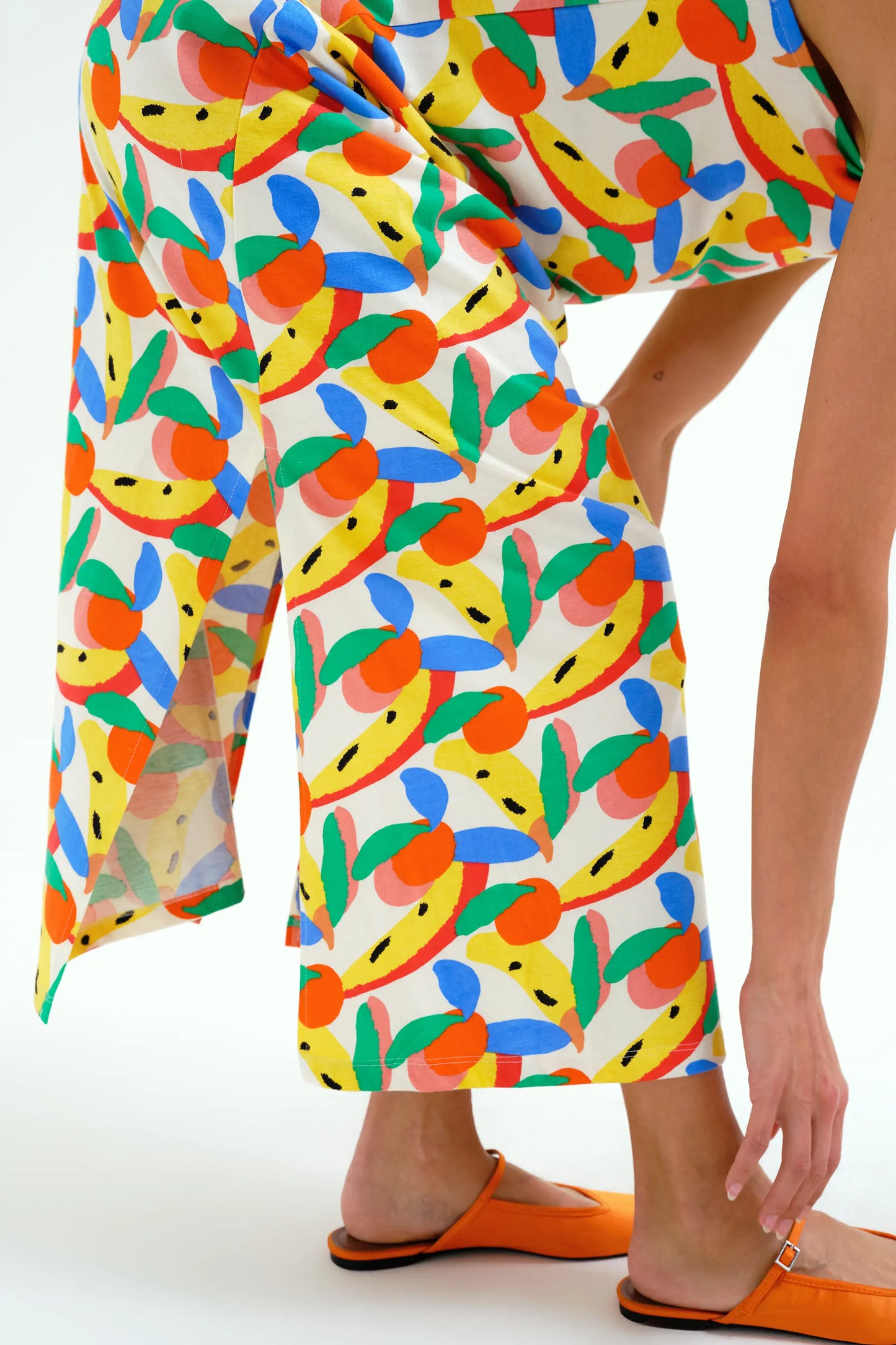 Long dress with Tutti Frutti print Small