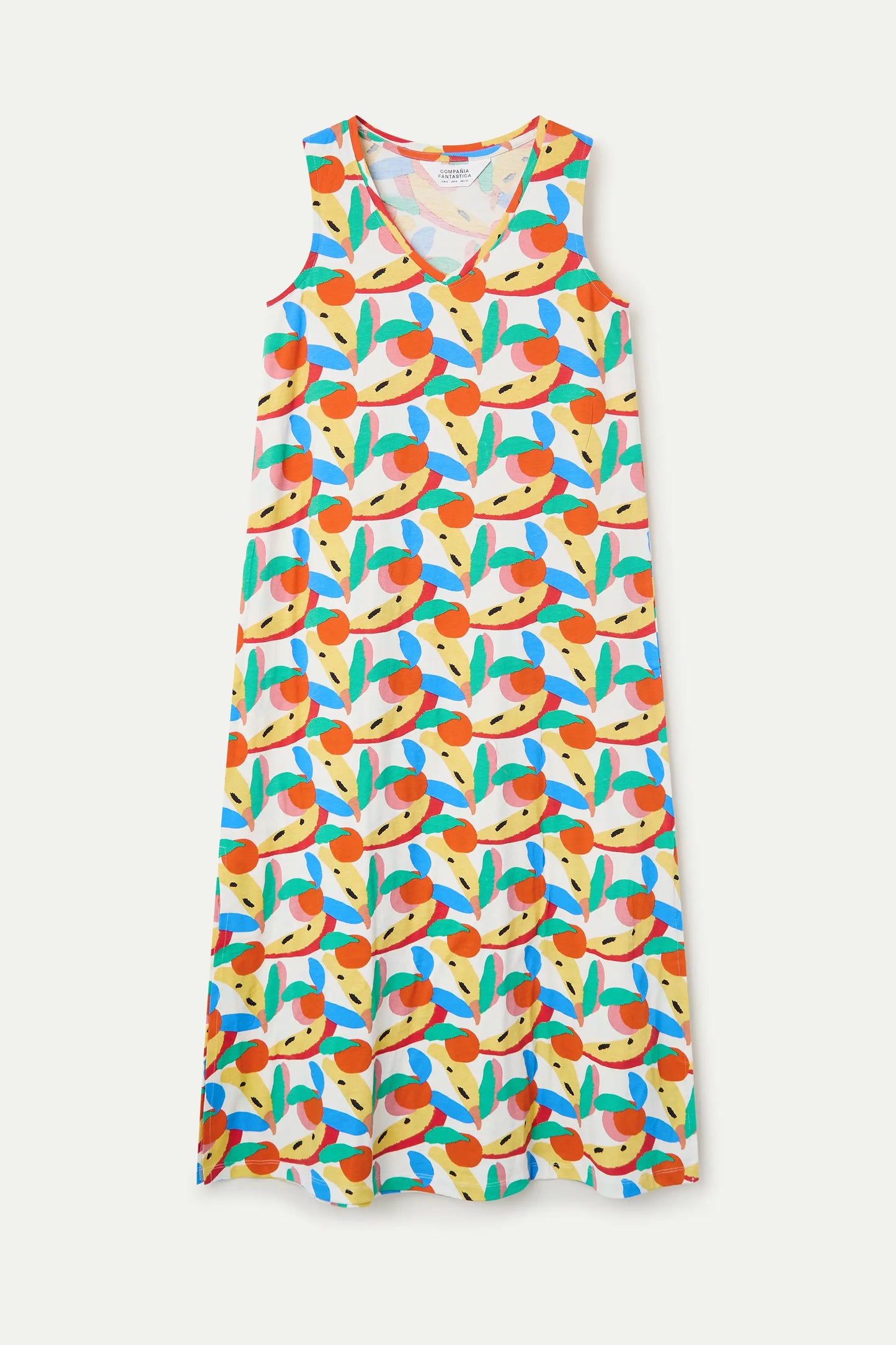Long dress with Tutti Frutti print Small