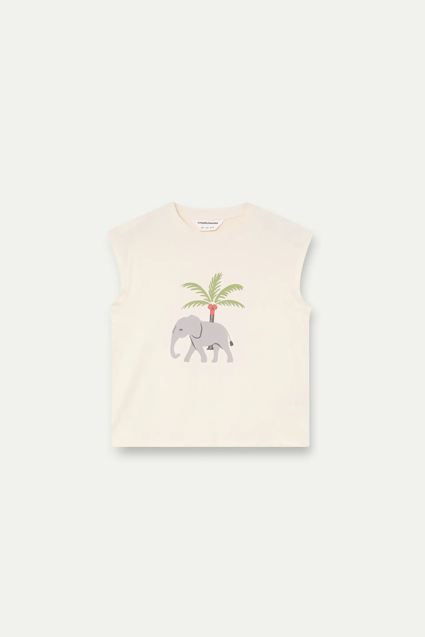 Camiseta con estampado Elefante y Palmera