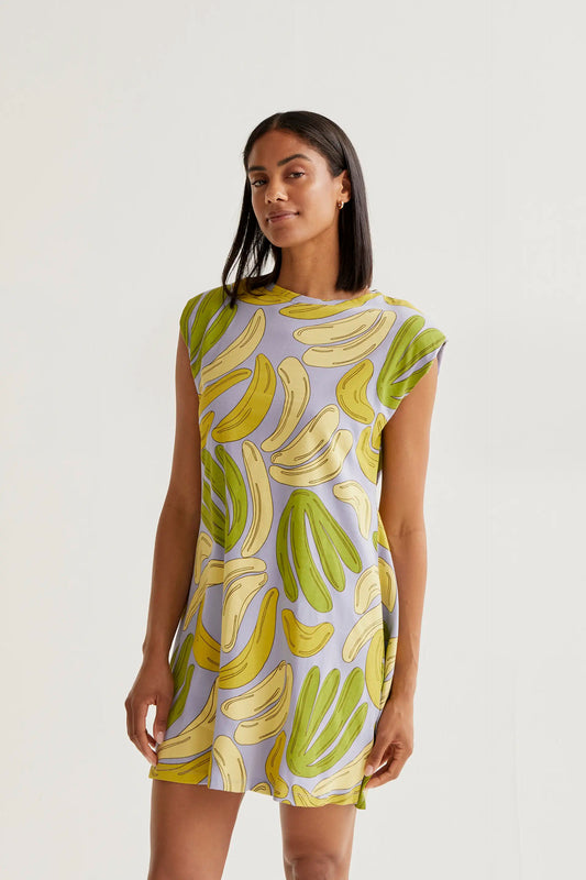 Vestido corto con estampado Guineo