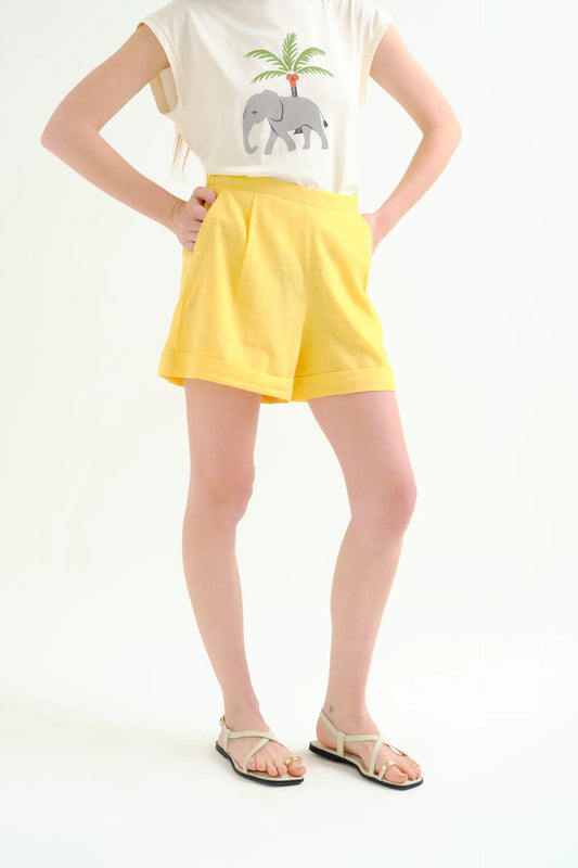 Shorts 100% algodón amarillo