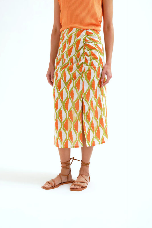 Vestido midi con estampado Aloe