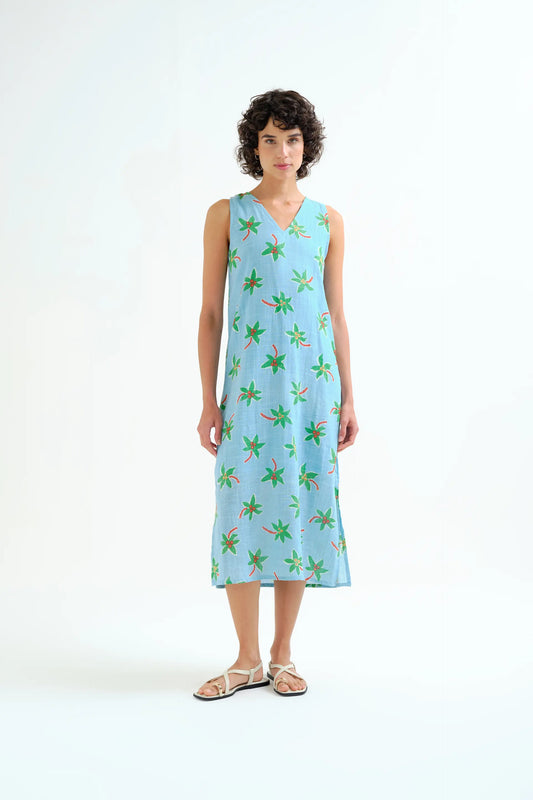 Abito midi con stampa cocco piccolo