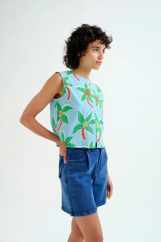 Big Coconut Print Top