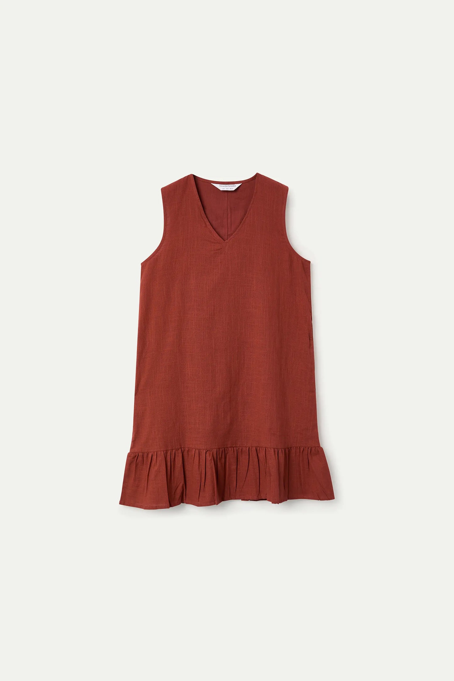 Short brown dress, 100% cotton