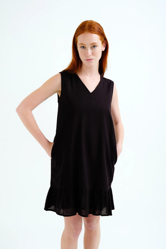 Vestido corto 100% algodón negro