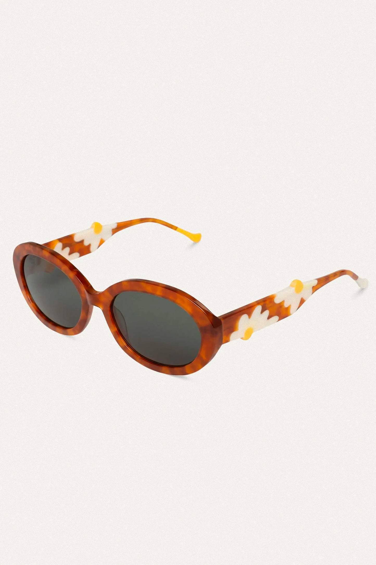 Gafas de sol marrones con estampado de margaritas