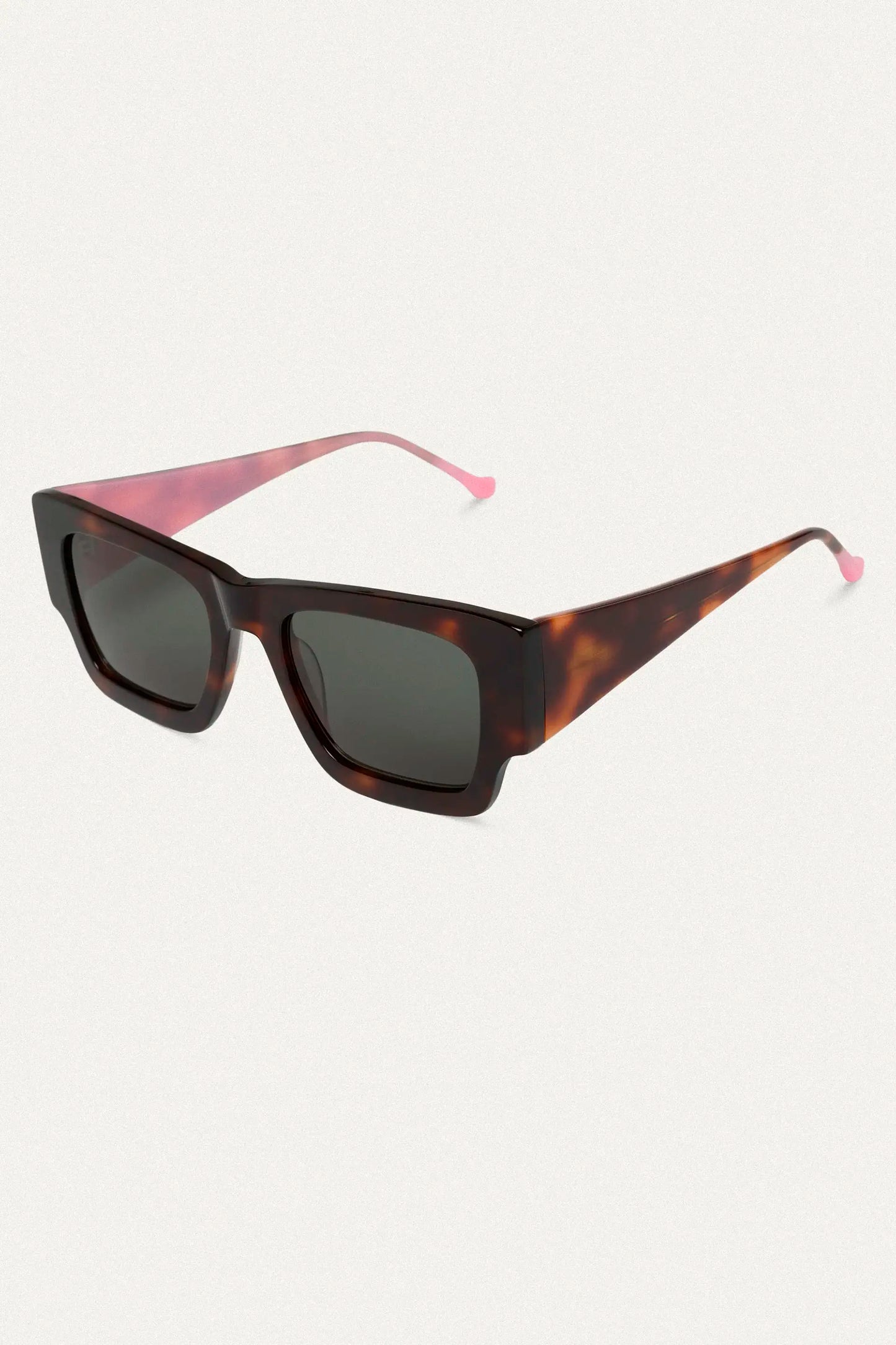 Gafas carey con punta patillas rosa claro