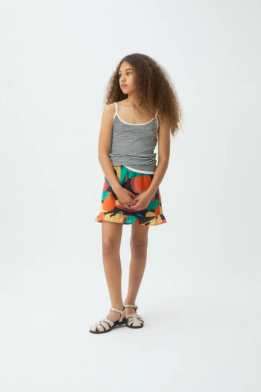 Girls' black and white striped top