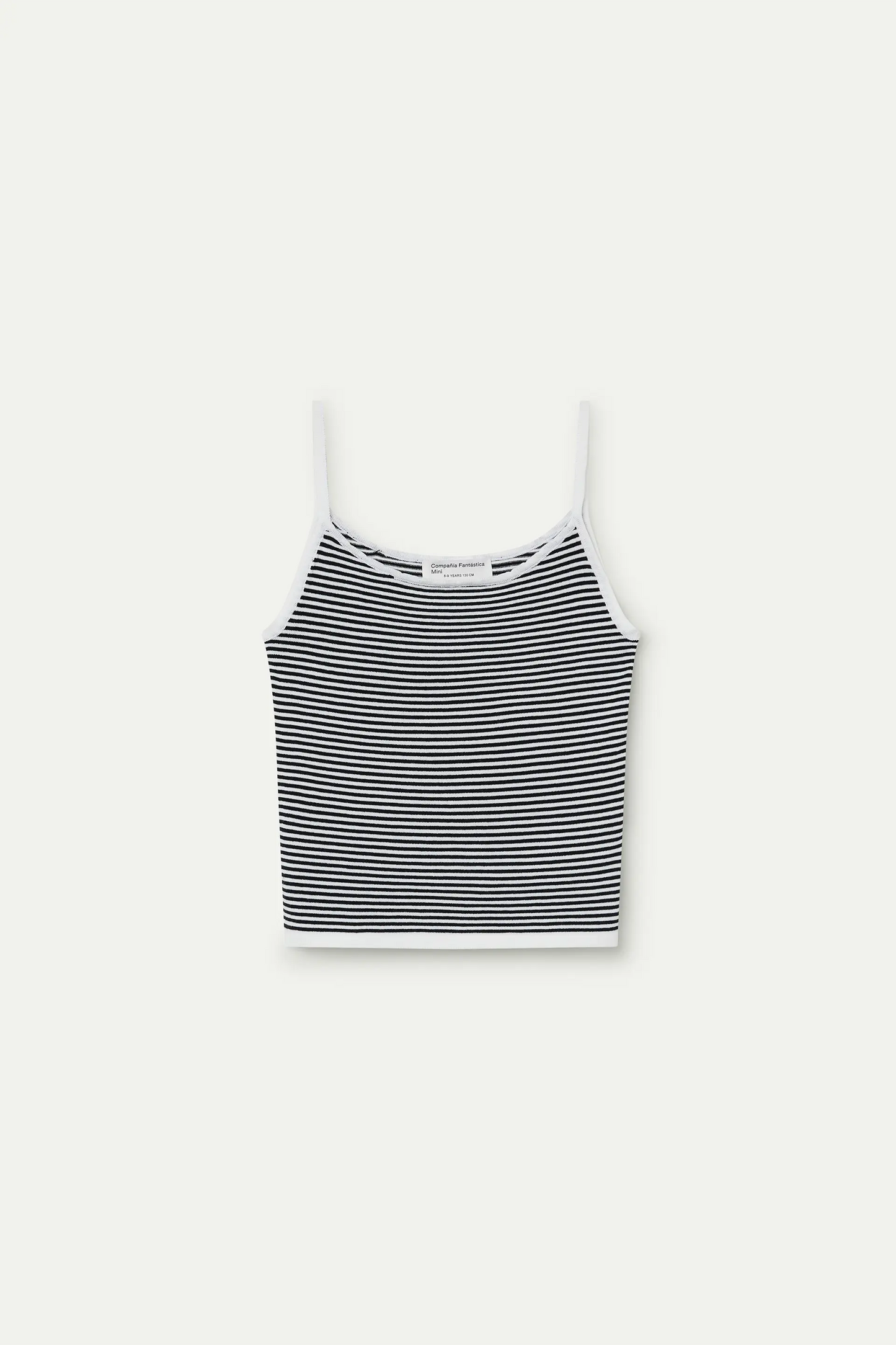 Girls' black and white striped top