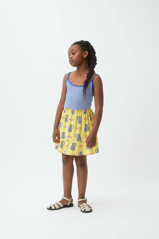 Girls' striped top, white and blue